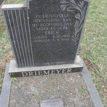 DRIEMEYER Erich 1900-1993 &amp; Johanna Elizabeth 1907-2000