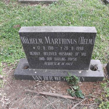 WESTHUIZEN Wilhelm Marthinus, van der 1918-1998 &amp; Valerie Theresa FELIX 1929-1995