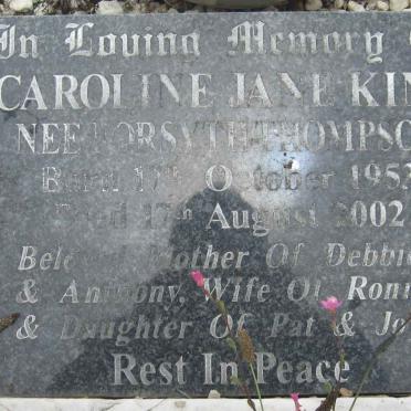 KING Caroline Jane nee FORSYTH THOMPSON 1953-2002