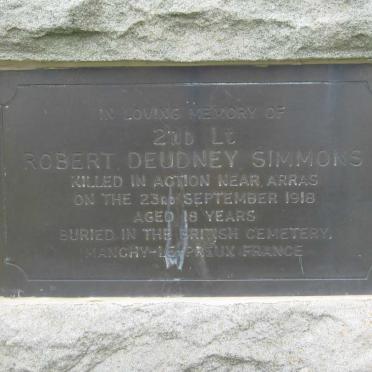 SIMMONS Robert Deudney -1918