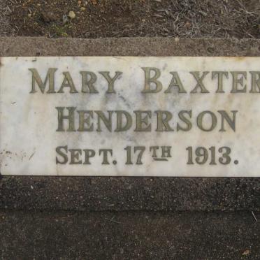 HENDERSON Mary Baxter -1913