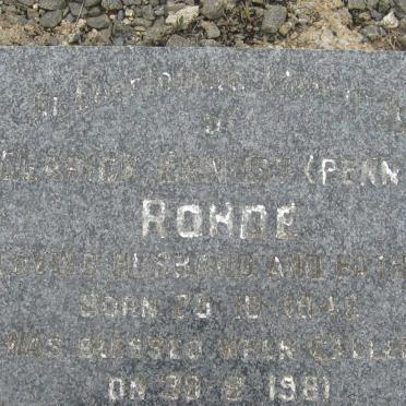 ROHDE Derrick Ernest 1948-1981