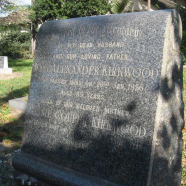 KIRKWOOD John Alexander -1956 &amp; Bessie Couper -1961
