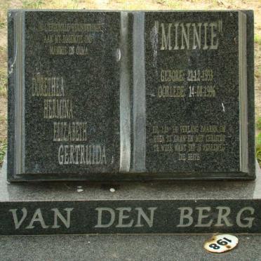 BERG Dorethea Hermina Elizabeth Gertruida, van den 1933-1996