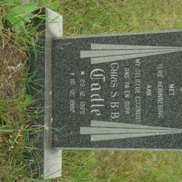 CADLE Chris S.B.B. 1925-1982