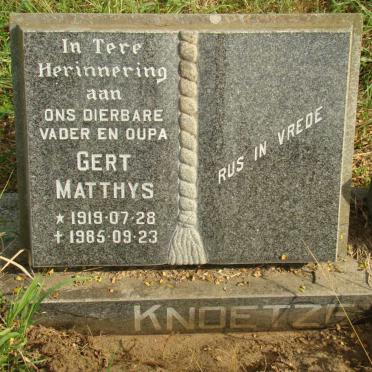 KNOETZE Gert Matthys 1919-1985