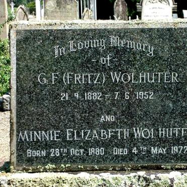 WOLHUTER G.F. 1882-1952 &amp; Minnie Elizabeth 1880-1972