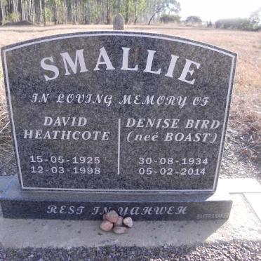 SMALLIE David Heathcote 1925-1998 &amp; Denise BIRD nee BOAST 1934-2014