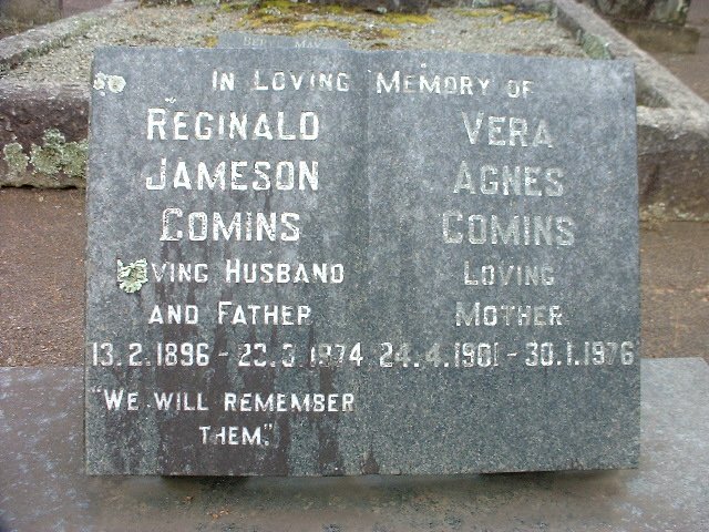 COMINS Reginald Jameson 1896-1974 &amp; Vera Agnes 1901-1976