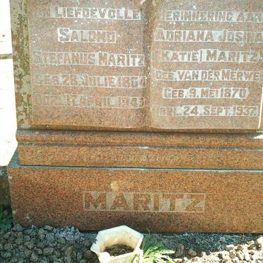 MARITZ Salomo Stefanus 1864-1943 &amp; Adriana Josina VAN DER MERWE 1870-1937