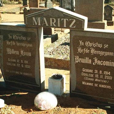 MARITZ Willem Louw  1911-1992 &amp; Dewilla Jacomina MARTENS 1914-2001