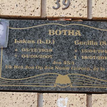 BOTHA L.D. 1939-2007 &amp; S. 1940-2013