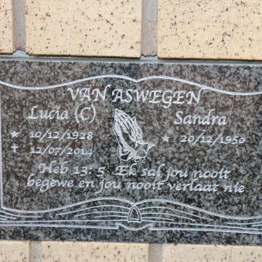 ASWEGEN Lucia, van 1928-2014 :: VAN ASWEGEN Sandra 1950-