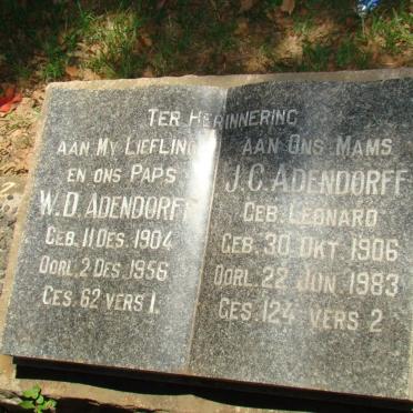ADENDORFF W.D. 1904-1956 &amp; J.C. LEONARD 1906-1983
