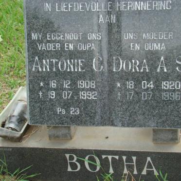 BOTHA Antonie C. 1908-1992 &amp; Dora A.S. 1920-1996