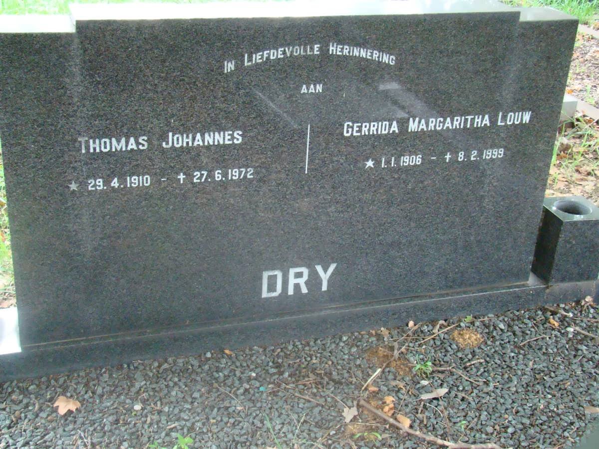 DRY Thomas Johannes 1910-1972 &amp; Gerrida Margaretha Louw 1906-1999