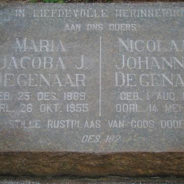 DEGENAAR Nicolaas Johannes 1888-1939 &amp; Maria Jacoba J. 1889-1955