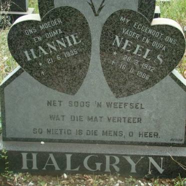 HALGRYN Neels 1932-1986 &amp; Hannie 1935-