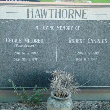 HAWTHORNE Robert Charles 1886-1947 &amp; Cecile Mildred OSBORN 1897-1971