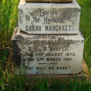 HARPER Sarah Margaret 1872-1901