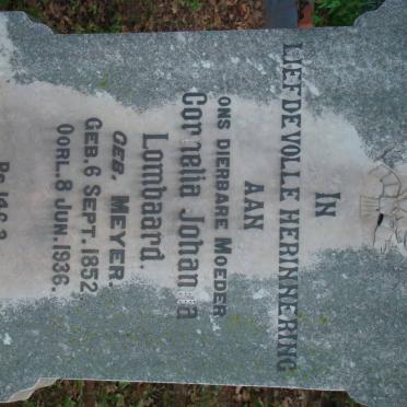 LOMBARD Cornelia Johanna nee MEYER 1852-1936