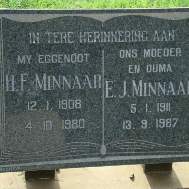 MINNAAR H.F. 1908-1980 &amp; E.J. 1911-1987