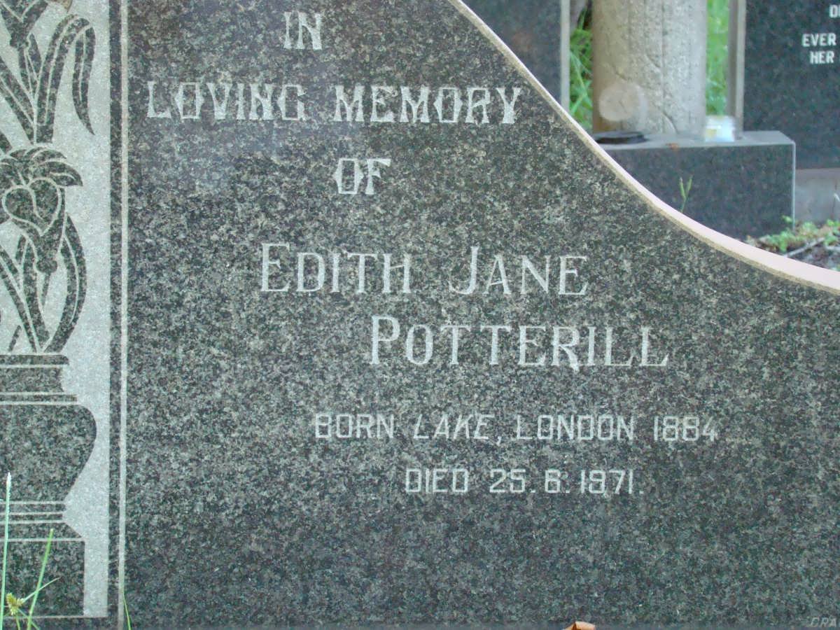 POTTERILL Edith Jane nee LAKE 1884-1971