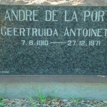 PORTE Geertruida Antoinette, Andre de la 1910-1971
