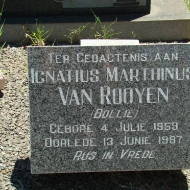 ROOYEN Ignatius Marthinus, van 1959-1987
