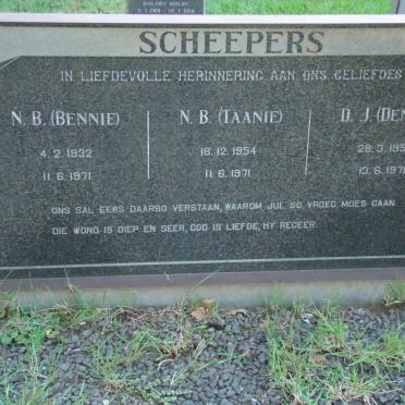SCHEEPERS N.B. 1932-1971 :: SCHEEPERS N.B. 1954-1971 :: SCHEEPERS D.J. 1957-1971