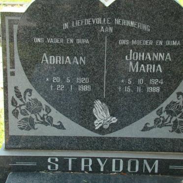 STRYDOM Adriaan 1920-1988 &amp; Johanna Maria 1924-1988
