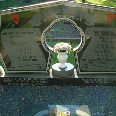 STADEN Frans, van 1928-1999 &amp; Hester 1922-2007 :: VAN STADEN Miranda 1964-1984