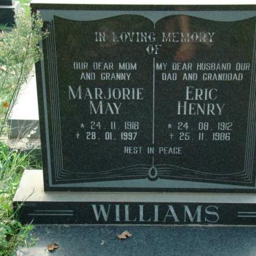 WILLIAMS Eric Henry 1912-1986 &amp; Marjorie May 1918-1997