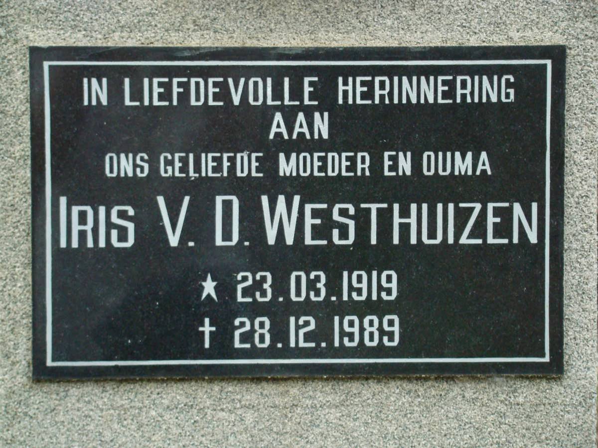 WESTHUIZEN Iris , v.d. 1919-1989