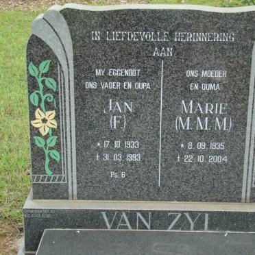 ZYL Jan F., van 1933-1993 &amp; Marie M.M.M. 1935-2004