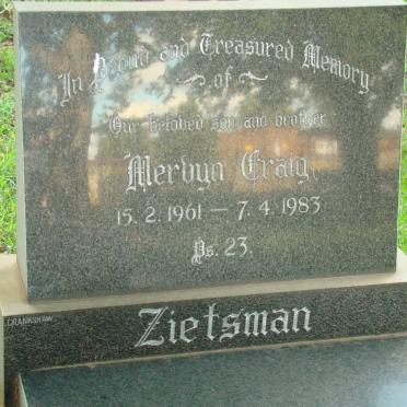 ZIETSMAN Mervyn Craig 1961-1983