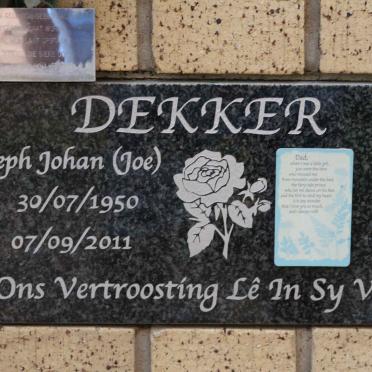 DEKKER Joseph Johan 1950-2011