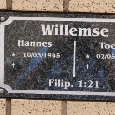 WILLEMSE Hannes 1945- &amp; Toelie 1950-