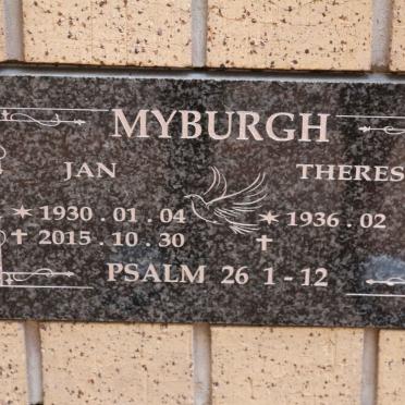 MYBURGH Jan 1930-2015 &amp; Theresa 1936-