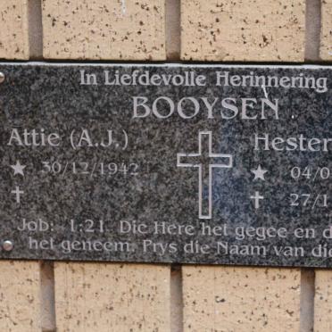 BOOYSEN A.J. 1942- &amp; Hester 194?-2009