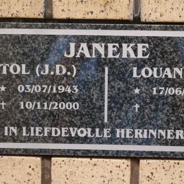 JANEKE J.D. 1943-2000 &amp; Louanne 1946-