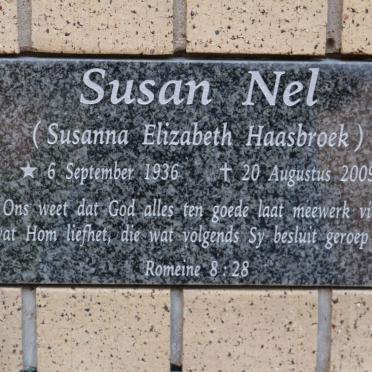 NEL Susanna Elizabeth nee HAASBROEK 1936-2009