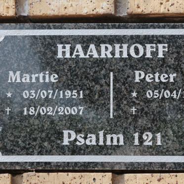 HAARHOFF Peter 1937- :: HAARHOFF Martie 1951-2007