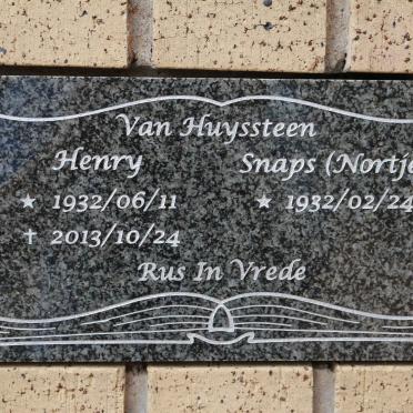 HUYSSTEEN Henry, van 1932-2016 &amp; Snaps NORTJE 1932-