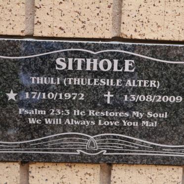 SITHOLE Thulesile Alter 1972-2009