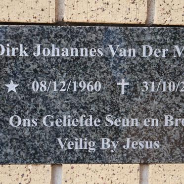 MERWE Dirk Johannes, van der 1960-2008