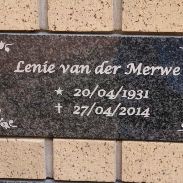 MERWE Lenie, van der 1931-2014