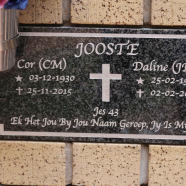 JOOSTE C.M. 1930-2015 &amp; J.D.H. 1934-2015