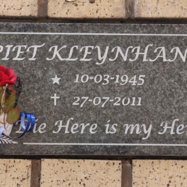 KLEYNHANS Piet 1945-2011