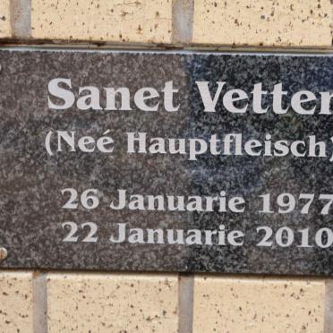 VETTER Sanet nee HAUPTFLEISCH 1977-2010